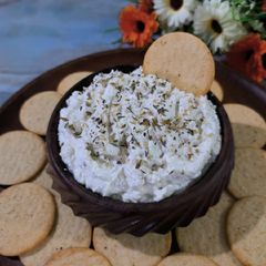 A picture of Herb garlic cheese spread.