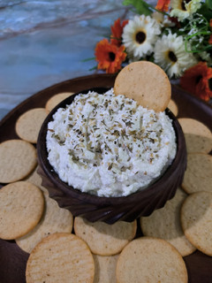 A picture of Herb garlic cheese spread.