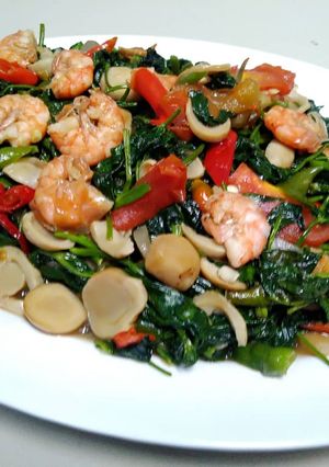Foto resep Cah Kangkung Jamur Udang ❣️