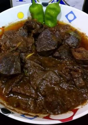 A picture of Mutton kaleji phipra  masala.