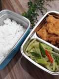 MENU BEKAL : FILET AYAM TEPUNG, TUMIS LABU SIAM, TEMPE OREK