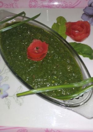 A picture of Palak and pakan beaid ki mix sabji (it's healthy vegetable).