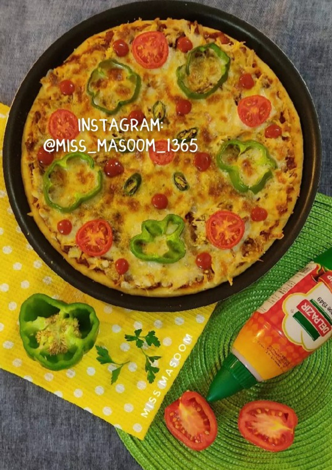 عکسی از دستور پیتزا مرغ خونگی