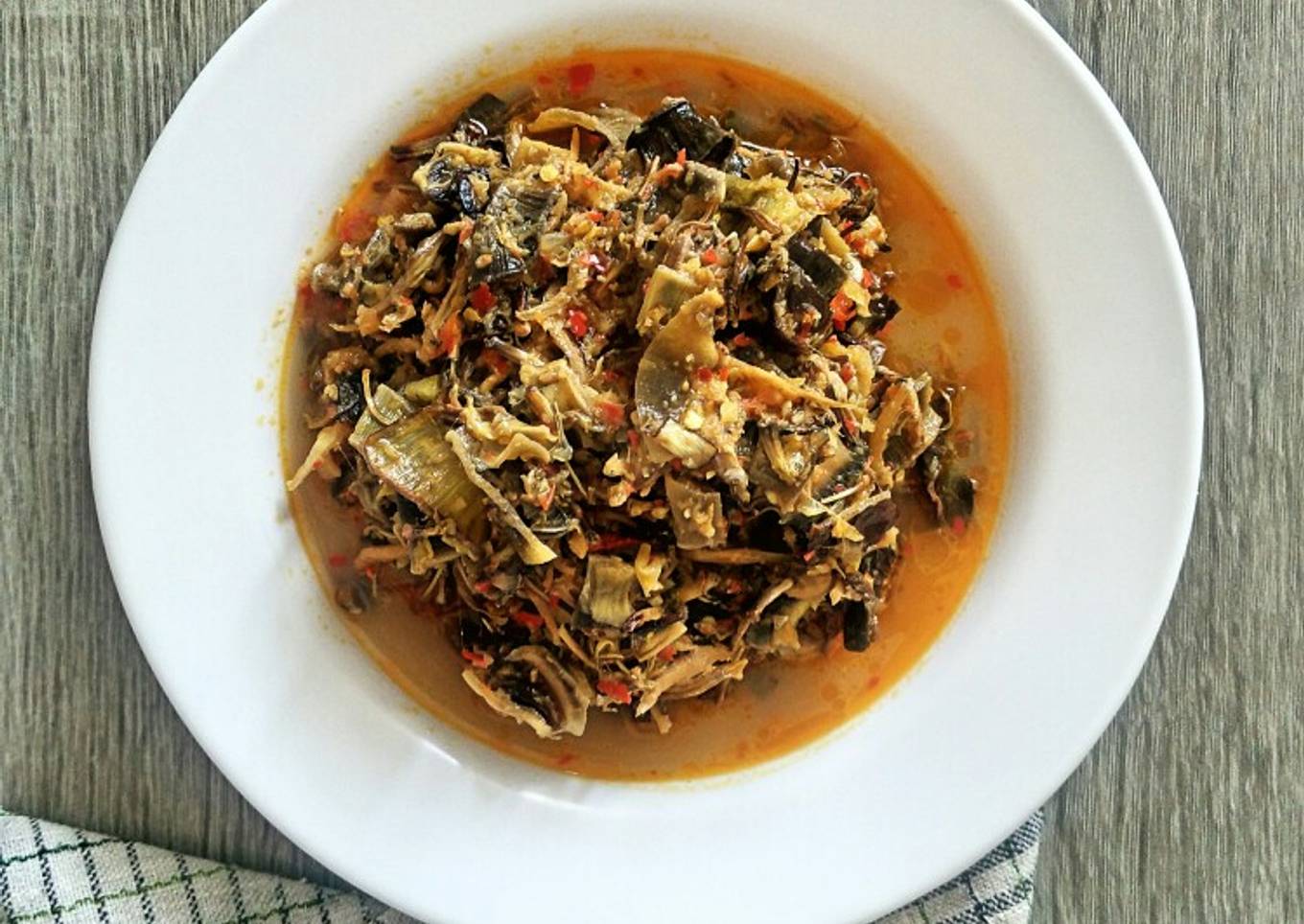 Tumis Jantung Pisang Teri Medan