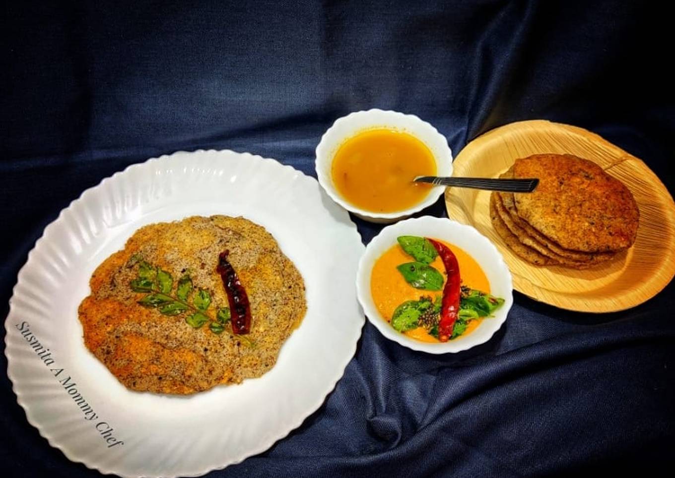 Urad dal and multimillet uttapams with tomato onion chutney