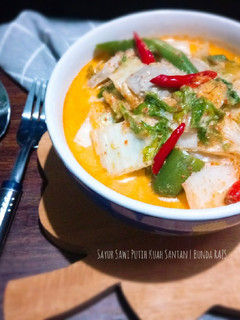 Foto resep Sayur Sawi Putih Kuah Santan