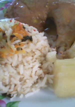 Una foto de Pollo en mostaza y salsa agridulce