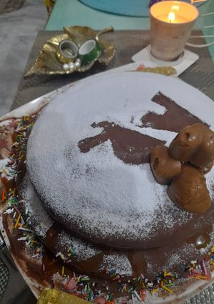 A picture of 2 tier Moist chocolate cake 🎂.