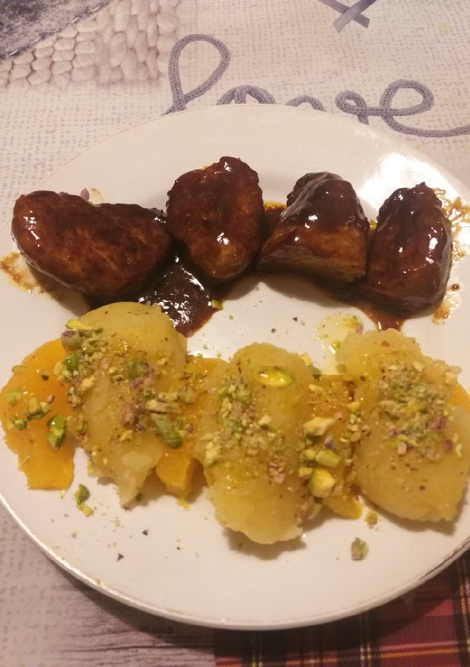 Una foto de Solomillo de cerdo a la miel con patata a la naranja 😋
