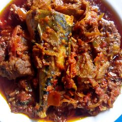 A picture of Native palm oil stew.