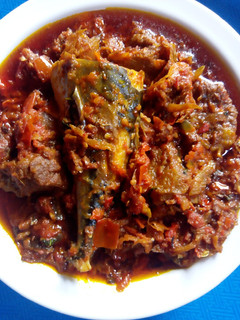 A picture of Native palm oil stew.