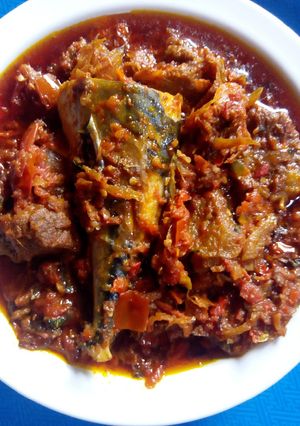 A picture of Native palm oil stew.