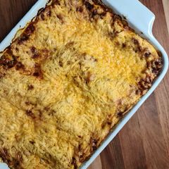 A picture of Homemade lasagna.