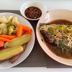 Steamed Tilapia with Ginger and Soy Sauce A picture of Steamed Tilapia with Ginger and Soy Sauce.