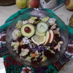 A picture of Fruit and vegetable salad.