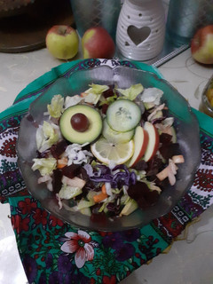 A picture of Fruit and vegetable salad.