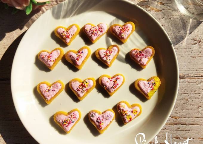 Pink Heart Vanila Cookies