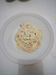 Foto resep Spageti carbonara simple