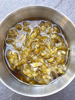 A picture of Green chilli sauce aka Sambal cabe hijau.
