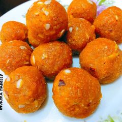 Motichoor Ladoo A picture of Motichoor Ladoo.
