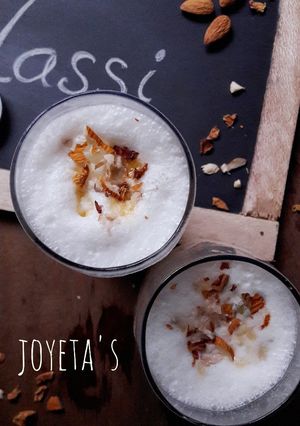 A picture of Badam lassi.