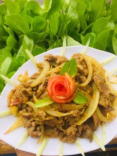 Hình của món Bò xào sả ớt.