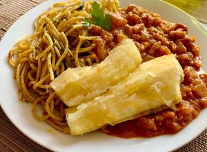 Una foto de Carapulcra con Sopa Seca “Manchapecho” - Cocina Peruana 🇵🇪
