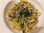 A picture of seafood scampi