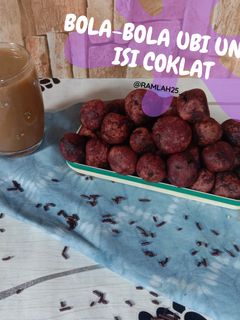 Foto resep Bola-bola ubi ungu isi coklat