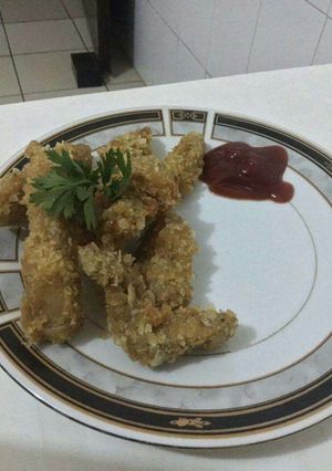 A picture of Crisp coated chicken chunks.