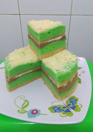Foto resep Cake Pisang lapis Pandan dan Pisang Coklat Kukus