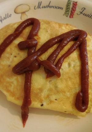 A picture of Omurice (オムライス) Japanese Omelette Rice.