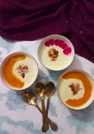 A picture of Mango Flavour Rice Kheer.