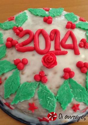 A picture of Vasilopita like a cake.
