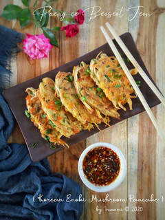 Foto resep Paeng-ee Beoseot Jeon (Korean Enoki Mushroom Pancake)