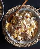 Trigo tierno con setas shiitake y tomate seco