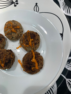 Una foto de Croquetas veganas de berenjena