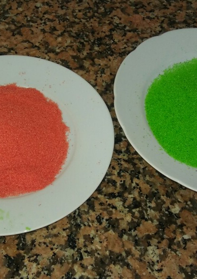 Una foto de Como hacer azúcar de colores