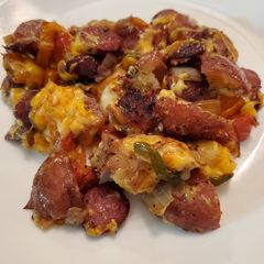 A picture of Cheesy Sausage and Potato Bake.