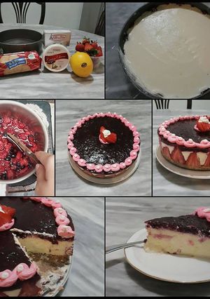 Foto resep No-Bake Strawberry Cheesecake