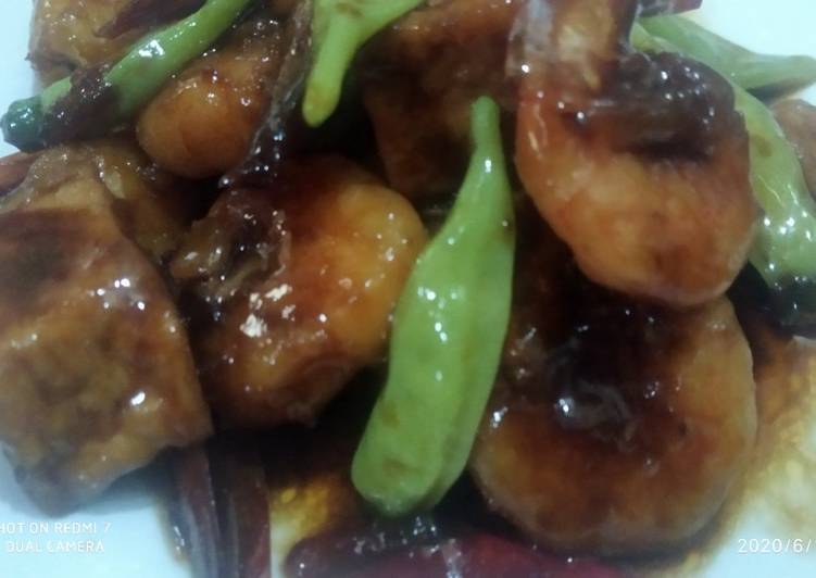 Resep Udang masak cabe ijo Anti Gagal