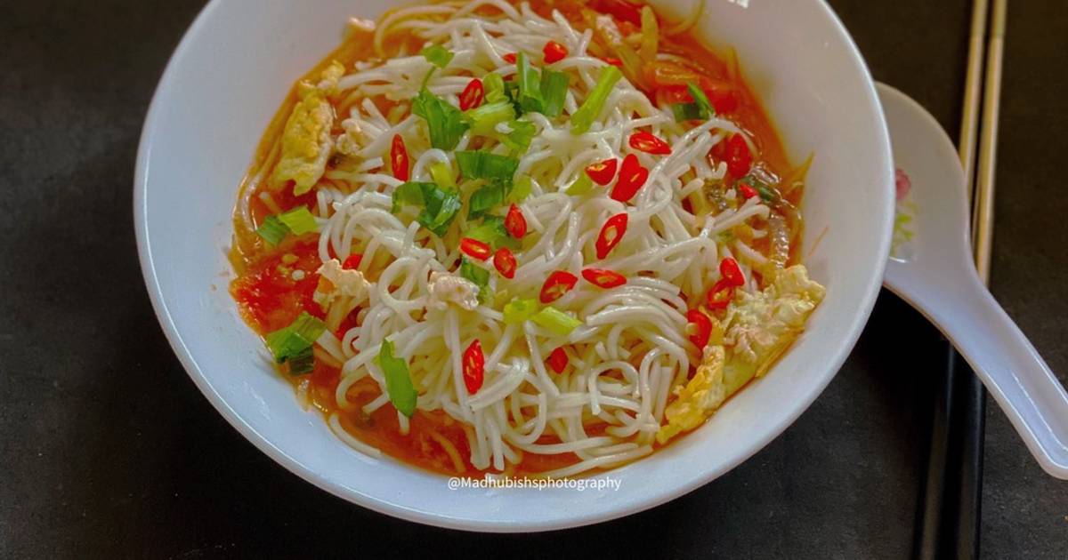 Tomato Egg Noodle Soup Recipe by Madhumita Bishnu Cookpad