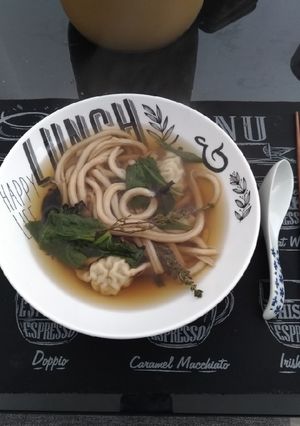 Una foto de Sopa con dumplings