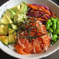 A picture of Smoked Salmon Poke Bowl.