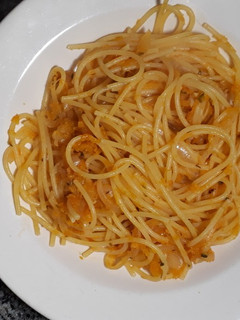 Una foto de Fideos con calabaza vegan