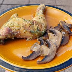 Lemon and herbs chicken leg A picture of Lemon and herbs chicken leg.