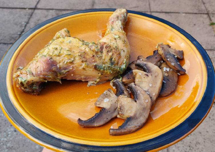 Steps to Prepare Homemade Lemon and herbs chicken leg