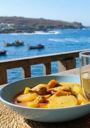 Una foto de Patatas con mejillones