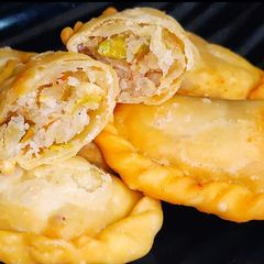 Fresh coconut dry fruit gujiya A picture of Fresh coconut dry fruit gujiya.
