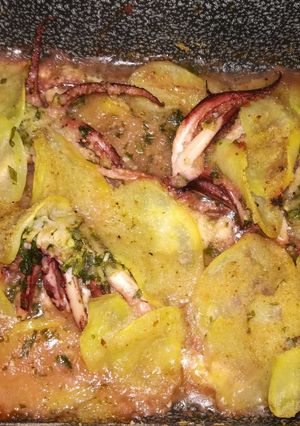 Foto di Tortino sbagliato - Tortiera di ciuffi di totano e patate